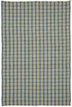 İskandinav Mavi Modern Dizayn Pamuk Üzerine Yün El Dokuma Halı-181x263