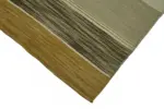 İskandinav Bej Çizgili Pamuk Üzerine Yün El Dokuma Halı-150x253 - Görsel 4