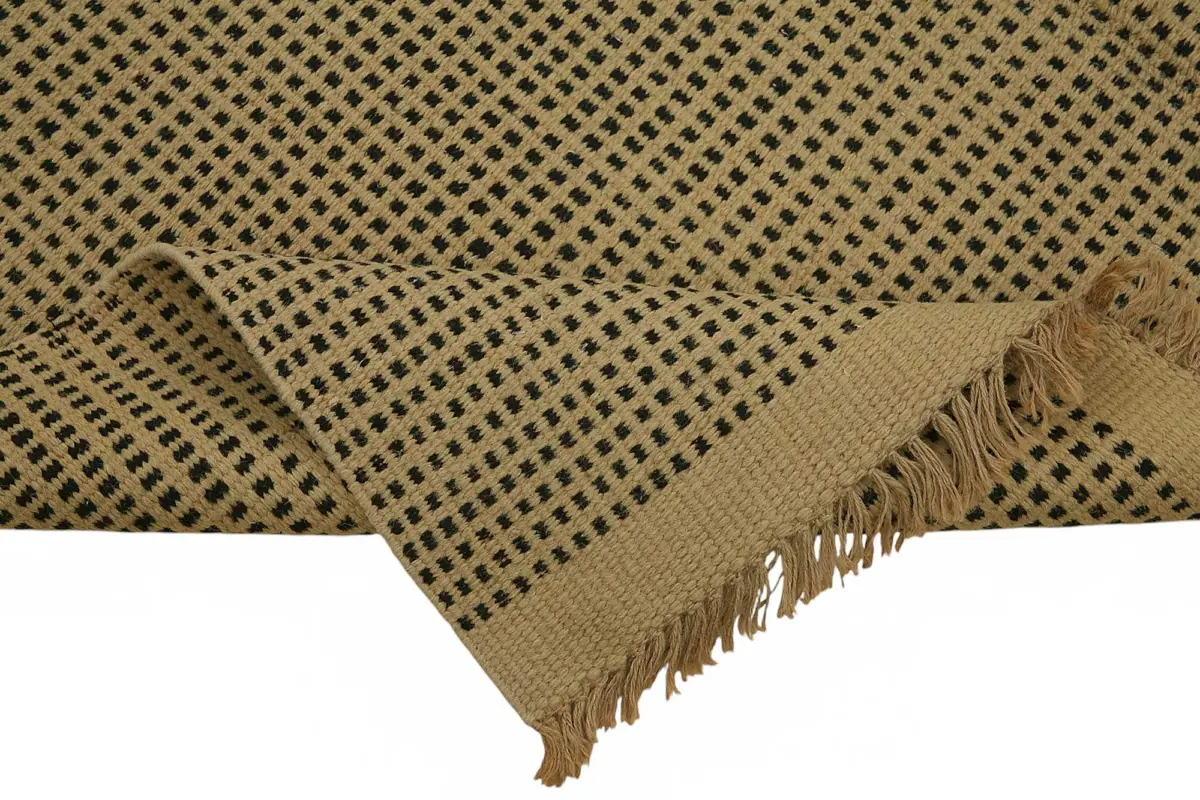 İskandinav Kahverengi Modern Dizayn Pamuk Üzerinde Yün El Dokuma Halı-180x280 - Görsel 6