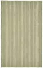 İskandinav Bej Çizgili Pamuk Üzerine Yün El Dokuma Halı-181x286