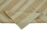 İskandinav Bej Çizgili Pamuk Üzerine Yün El Dokuma Halı-150x241 - Görsel 6
