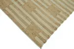 İskandinav Bej Çizgili Pamuk Üzerine Yün El Dokuma Halı-150x241 - Görsel 4