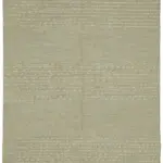 İskandinav Bej Çizgili Pamuk Üzerine Yün El Dokuma Halı-185x260