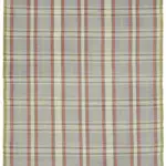 İskandinav Bej Çizgili Pamuk Üzerine Yün El Dokuma Halı-180x254