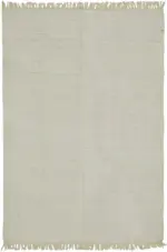 İskandinav Bej Çizgili Pamuk Üzerine Yün El Dokuma Halı-180x270