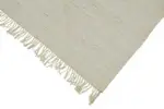 İskandinav Bej Çizgili Pamuk Üzerine Yün El Dokuma Halı-180x270 - Görsel 4