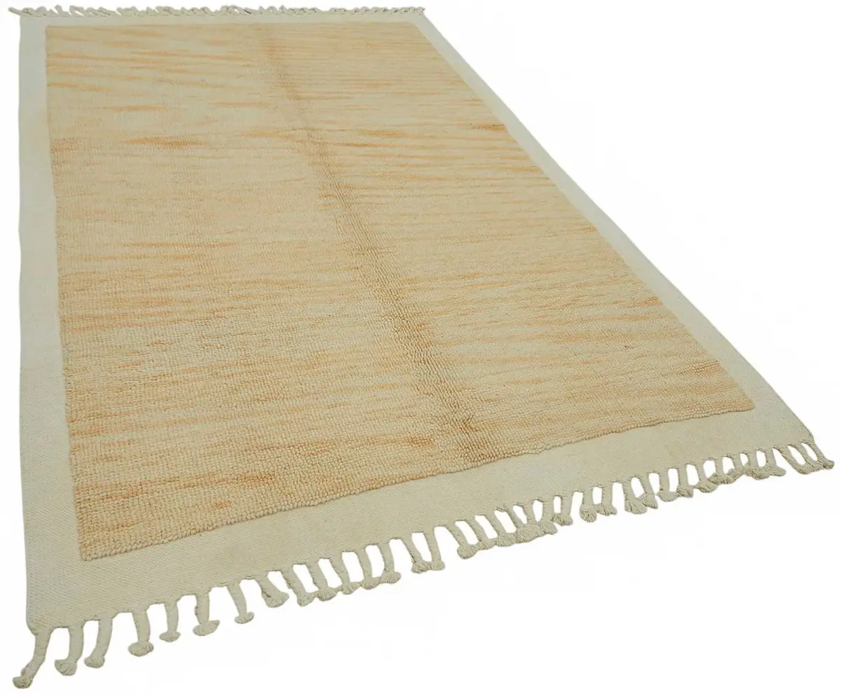 İskandinav Turuncu Modern Dizayn Pamuk Üzerinde Yün El Dokuma Halı-175x267 - Görsel 2