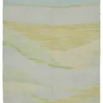 İskandinav Multi Renk Modern Dizayn Pamuk Üzerinde Yün El Dokuma Halı-170x248