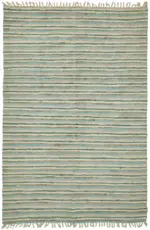 İskandinav Multi Renk Çizgili Pamuk Üzerinde Yün El Dokuma Halı-178x264