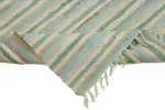 İskandinav Multi Renk Çizgili Pamuk Üzerinde Yün El Dokuma Halı-178x264 - Görsel 6