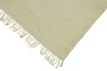 İskandinav Bej Çizgili Pamuk Üzerine Yün El Dokuma Halı-180x273 - Görsel 4