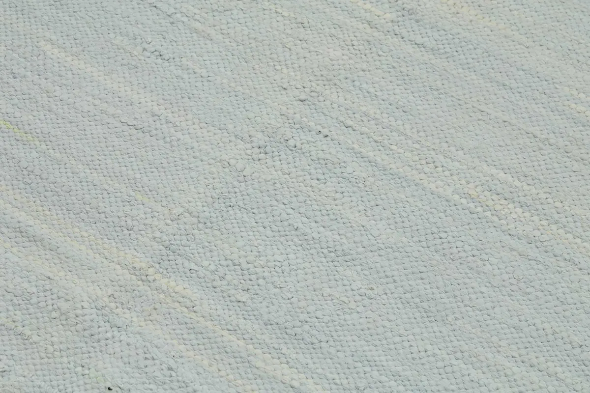 İskandinav Mor Çizgili Pamuk Üzerine Yün El Dokuma Halı-170x270 - Görsel 5