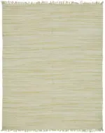 İskandinav Bej Çizgili Pamuk Üzerine Yün El Dokuma Halı-234x297