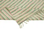 İskandinav Multi Renk Çizgili Pamuk Üzerinde Yün El Dokuma Halı-243x297 - Görsel 6