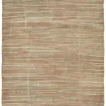 İskandinav Kırmızı Çizgili Pamuk Üzerine Yün El Dokuma Halı-240x297