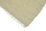 İskandinav Bej Çizgili Pamuk Üzerine Yün El Dokuma Halı-244x290 - Görsel 4