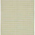 İskandinav Bej Çizgili Pamuk Üzerine Yün El Dokuma Halı-264x287