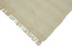 İskandinav Bej Çizgili Pamuk Üzerine Yün El Dokuma Halı-264x287 - Görsel 4
