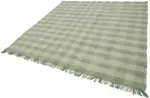İskandinav Yeşil Çizgili Pamuk Üzerine Yün El Dokuma Halı-262x263 - Görsel 3