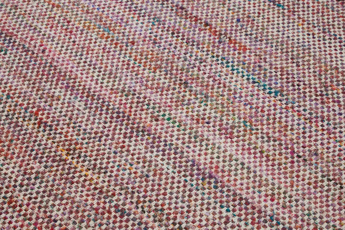 İskandinav Kırmızı Modern Dizayn Pamuk Üzerine Yün El Dokuma Halı-236x298 - Görsel 5