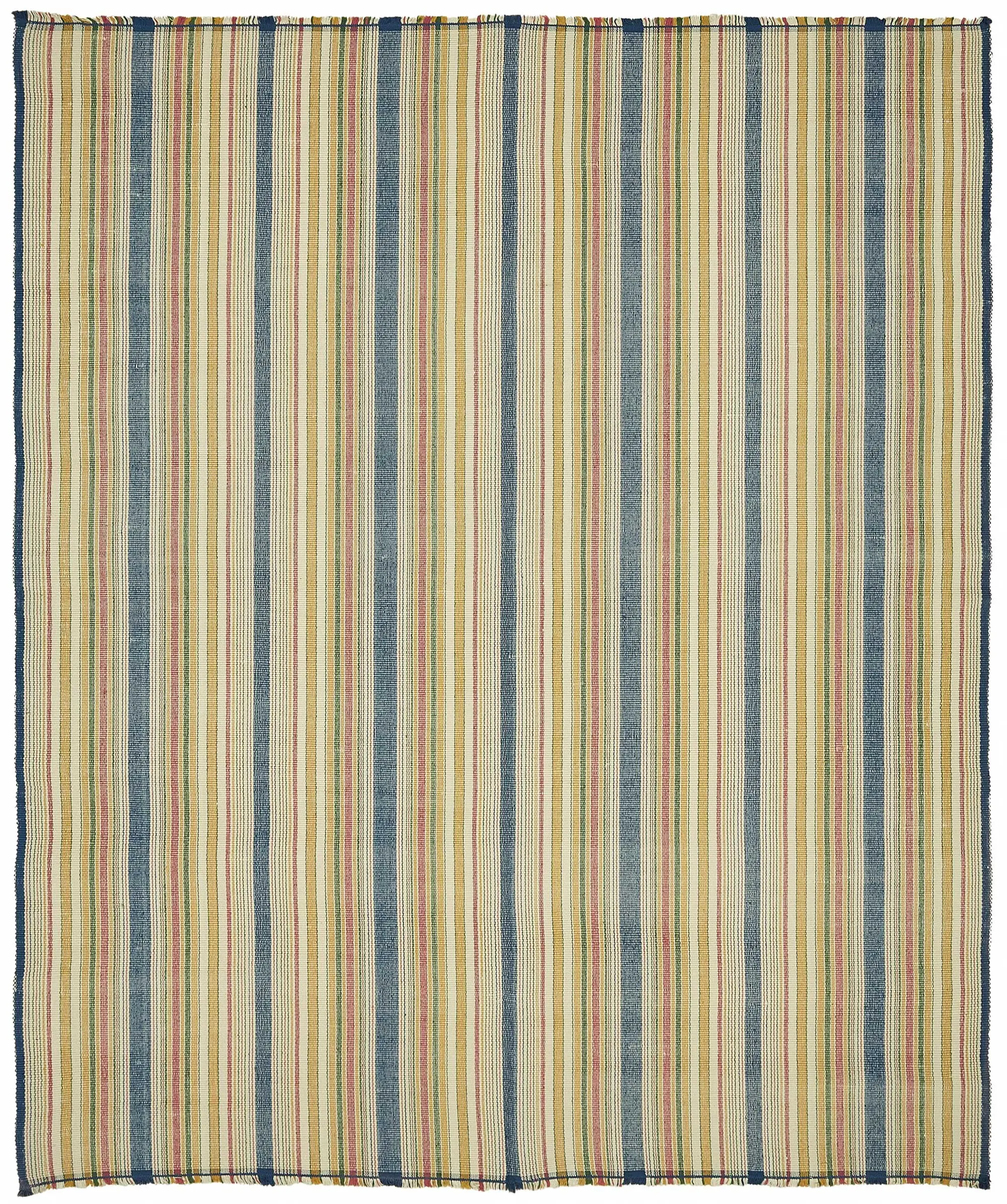Rc_48570_0_Multicolor_Scandinavian_rag_rug İskandinav Multi Renk Çizgili Pamuk Üzerinde Yün El Dokuma Halı-243x277 - Görsel 1