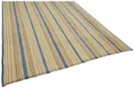 İskandinav Multi Renk Çizgili Pamuk Üzerinde Yün El Dokuma Halı-243x277 - Görsel 2