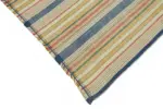 İskandinav Multi Renk Çizgili Pamuk Üzerinde Yün El Dokuma Halı-243x277 - Görsel 4