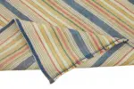 İskandinav Multi Renk Çizgili Pamuk Üzerinde Yün El Dokuma Halı-243x277 - Görsel 6