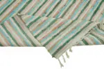 İskandinav Multi Renk Çizgili Pamuk Üzerinde Yün El Dokuma Halı-241x301 - Görsel 6