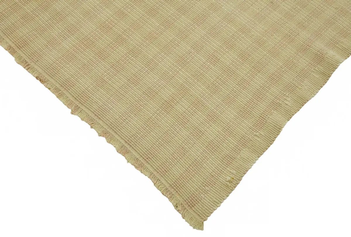 İskandinav  Sarı Modern Dizayn Pamuk Üzerine Yün El Dokuma Halı-235x276 - Görsel 4