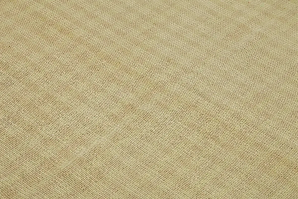 İskandinav  Sarı Modern Dizayn Pamuk Üzerine Yün El Dokuma Halı-235x276 - Görsel 5