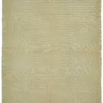 İskandinav  Sarı Modern Dizayn Pamuk Üzerine Yün El Dokuma Halı-234x276