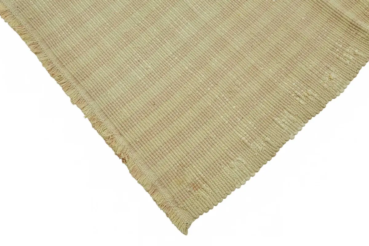 İskandinav  Sarı Modern Dizayn Pamuk Üzerine Yün El Dokuma Halı-234x276 - Görsel 4