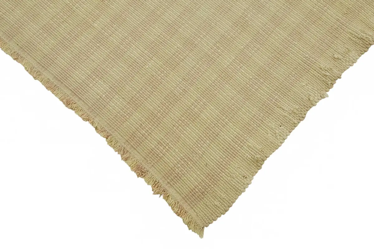 İskandinav  Sarı Modern Dizayn Pamuk Üzerine Yün El Dokuma Halı-236x276 - Görsel 4