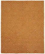 Söküntü Turuncu Geometrik Yün El Dokuma Kilim-254x303