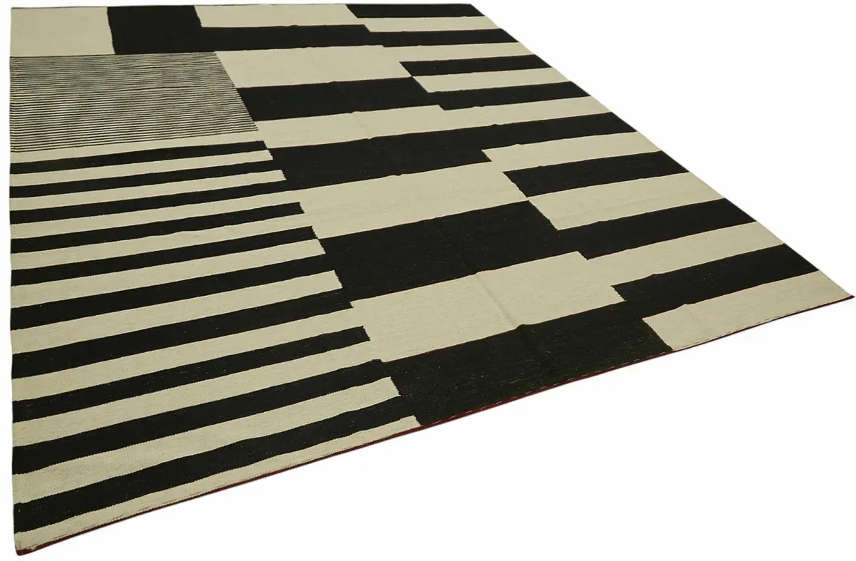 Söküntü Bej Modern Dizayn Yün El Dokuma Kilim-260x302 - Görsel 2