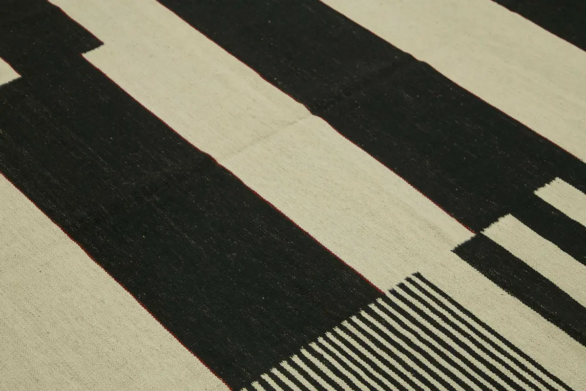 Söküntü Bej Modern Dizayn Yün El Dokuma Kilim-260x302 - Görsel 5