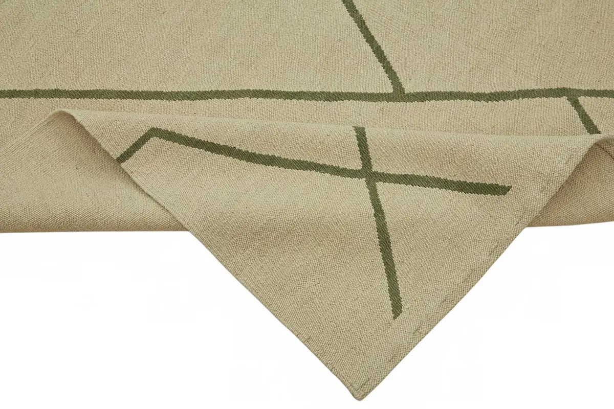 Söküntü Bej Modern Dizayn Yün El Dokuma Kilim-246x357 - Görsel 6
