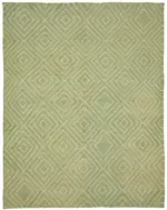 Söküntü Yeşil Geometrik Yün El Dokuma Kilim-274x336