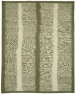 Söküntü Yeşil Çizgili Yün El Dokuma Kilim-295x387