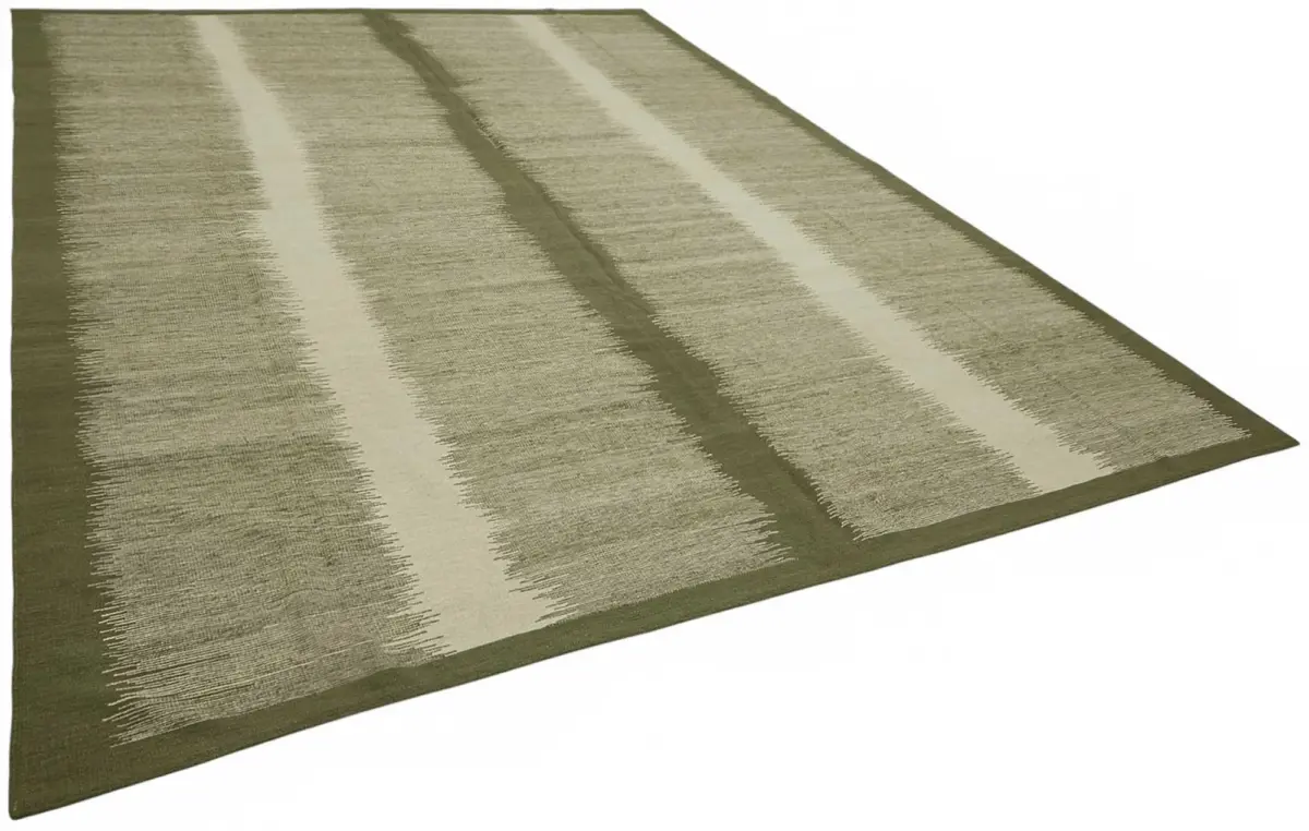 Söküntü Yeşil Çizgili Yün El Dokuma Kilim-295x387 - Görsel 2