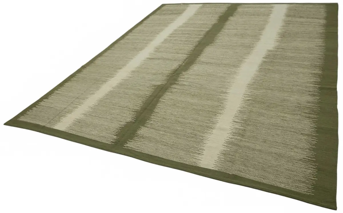 Söküntü Yeşil Çizgili Yün El Dokuma Kilim-295x387 - Görsel 3