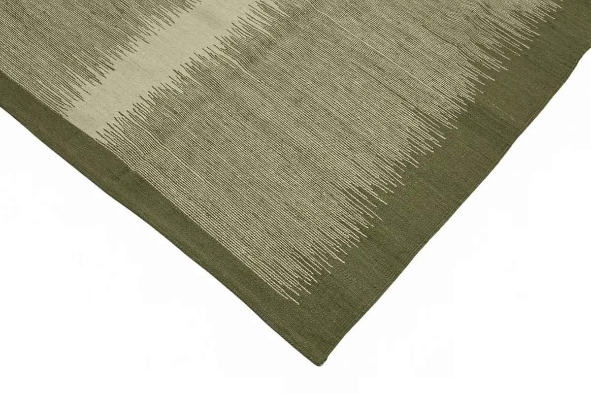 Söküntü Yeşil Çizgili Yün El Dokuma Kilim-295x387 - Görsel 4