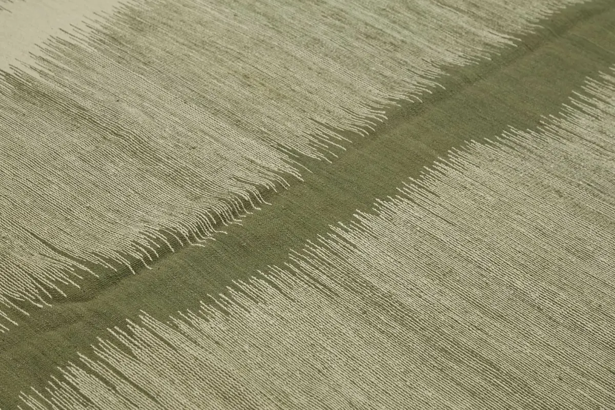 Söküntü Yeşil Çizgili Yün El Dokuma Kilim-295x387 - Görsel 5