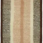Söküntü Kahverengi Çizgili Yün El Dokuma Kilim-244x387