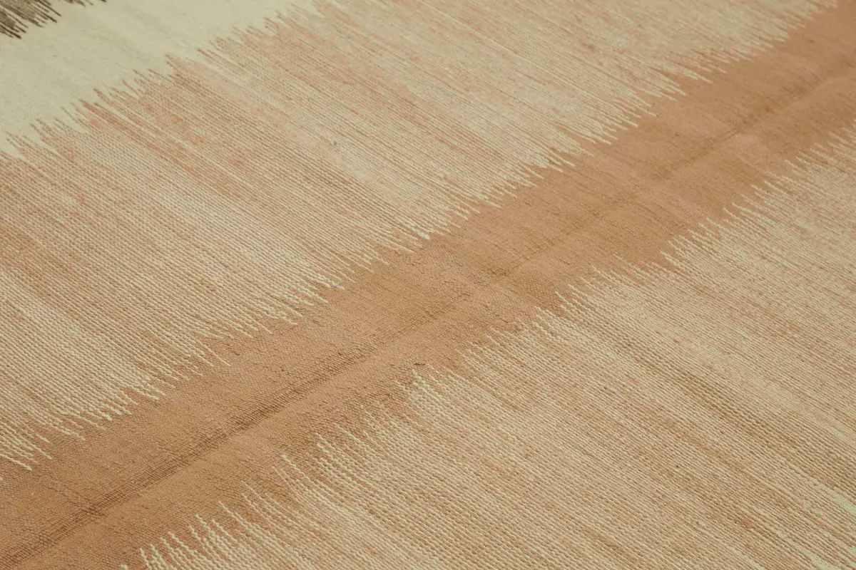 Söküntü Kahverengi Çizgili Yün El Dokuma Kilim-244x387 - Görsel 5