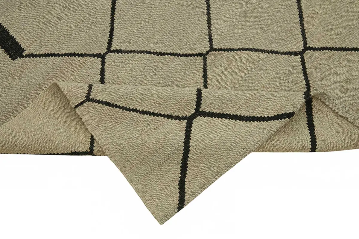 Söküntü Bej Modern Dizayn Yün El Dokuma Kilim-247x303 - Görsel 6