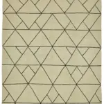 Söküntü Bej Modern Dizayn Yün El Dokuma Kilim-305x410