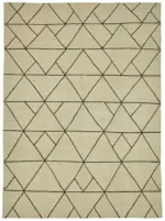 Söküntü Bej Modern Dizayn Yün El Dokuma Kilim-305x410