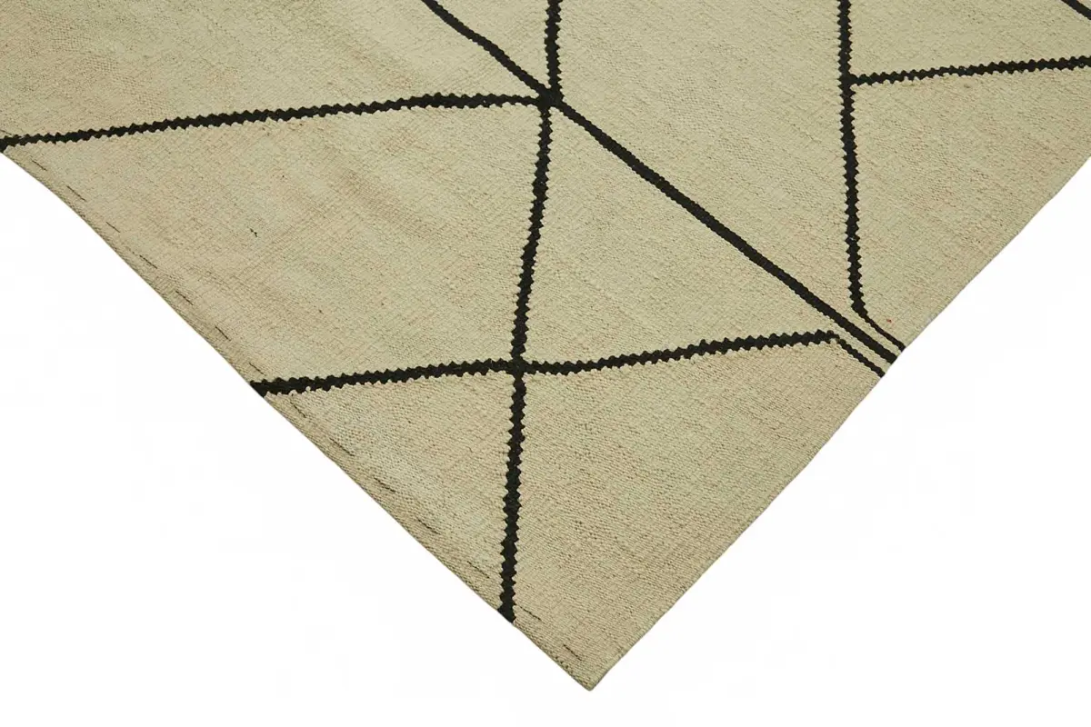Söküntü Bej Modern Dizayn Yün El Dokuma Kilim-305x410 - Görsel 4